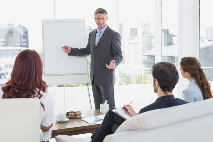 Businessman giving a presentation